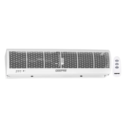 ستارة هواء كهربائية من Geepas موديل GCT9013CFM - عرض 90 سم، إعدادين للسرعة، تشغيل هادئ، وتحكم عن بعد