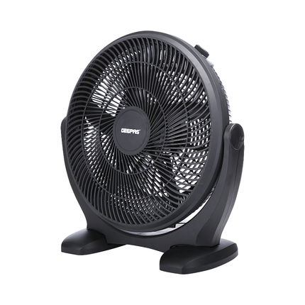 Geepas GF21138 18-Inch Box Fan - Powerful 5-Blade Design, 3 Speed Settings, and Rotating Safety Grill