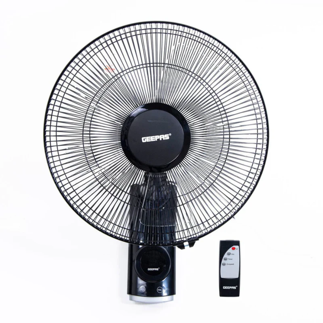 مروحة حائط Geepas GF9479 قياس 16 إنش مع جهاز تحكم عن بعد - مؤقت 12 ساعة، 3 سرعات، وتوزيع هواء واسع