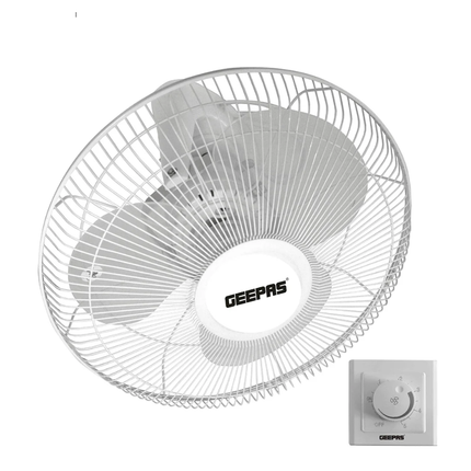 مروحة أوربت سقفية Geepas GF9607 قياس 16 إنش - دوران بزاوية 360 درجة، 3 سرعات، وتشغيل هادئ للغاية