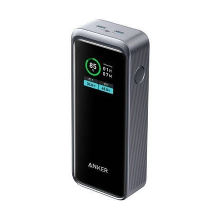 بنك طاقة وشاحن جداري Anker 723 (Fusion) سعة 12,000 مللي أمبير - تصميم 2 في 1 للشحن السريع، متوافق مع أجهزة Mac، ومنفذ USB-C مزدوج