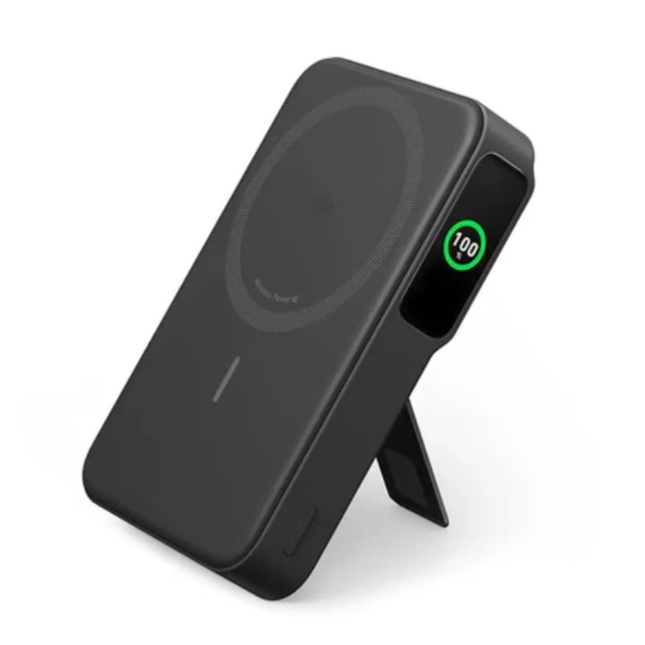 بنك طاقة لاسلكي Anker MagGo Ultra-Slim سعة 10,000 مللي أمبير - شحن لاسلكي سريع 15 واط، متوافق مع MagSafe، وتصميم نحيف جداً