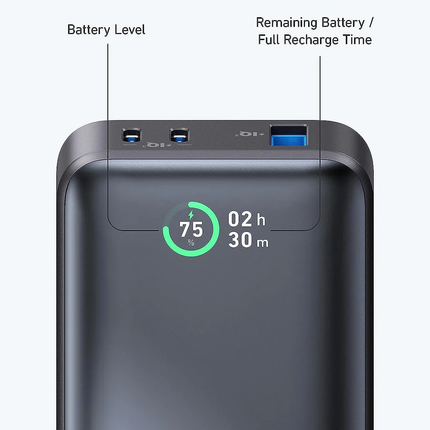بنك طاقة أنكر Anker 533 Power Bank سعة 10,000 مللي أمبير - شحن سريع بقوة 30 واط، شاشة عرض رقمية ذكية، وتقنية PowerIQ 3.0