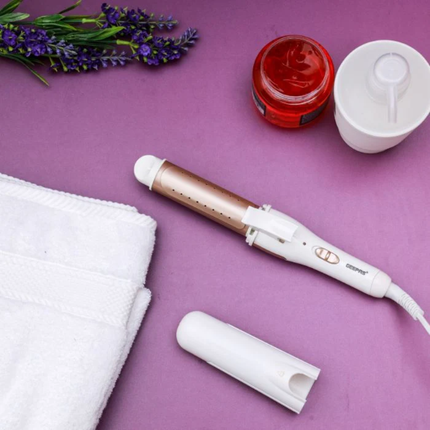 Geepas GH8686 2-in-1 Hair Curling Iron 40W - Wet & Dry Use, Ceramic Coating, and Professional Styling Design