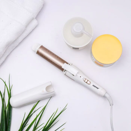 Geepas GH8686 2-in-1 Hair Curling Iron 40W - Wet & Dry Use, Ceramic Coating, and Professional Styling Design
