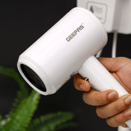 Geepas GHD86073 Wall-Mounted Hair Dryer 1200W - 2 Wind Speed Settings, Auto-On Function, and Space-Saving Design