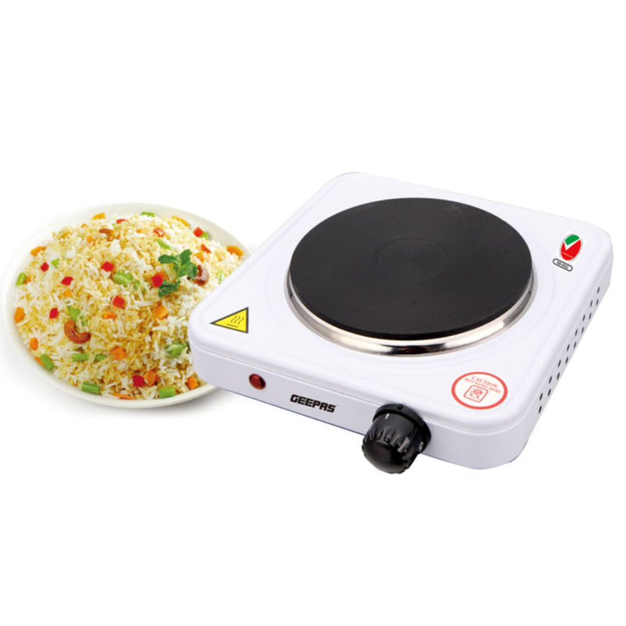 Geepas GHP32013 Single Electric Hot Plate 1000W - Adjustable Thermostat, Overheat Protection, and Compact Portable Design Geepas GHP32013 Single Electric Hot Plate 1000W - Adjustable Thermostat, Overheat Protection, and Compact Portable Design