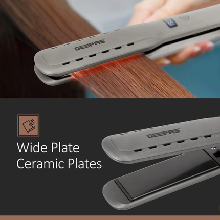 Geepas GHS86050 Easy Style Hair Straightener - Ceramic Coated Plates, Fast Heat-up, and Slim Design for Perfect Styling