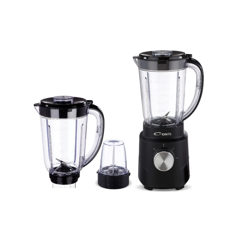 Conti Blender 600W - TB-1068-BK, 1.5L Plastic Jar, Stainless Steel Blades, 2 Speeds with Pulse Function in Black