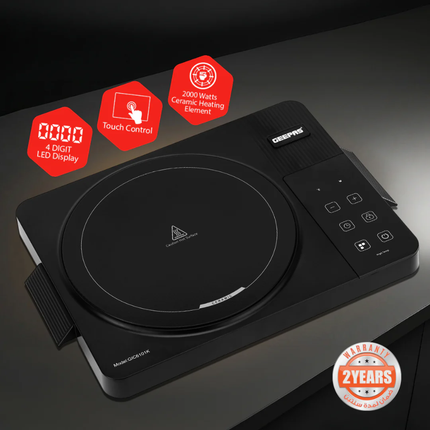 Geepas GIC6101 Digital Infrared Cooker - Touch Control, LED Display, and Smart Timer for All Cookware Types