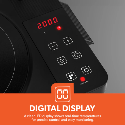 Geepas GIC6101 Digital Infrared Cooker - Touch Control, LED Display, and Smart Timer for All Cookware Types