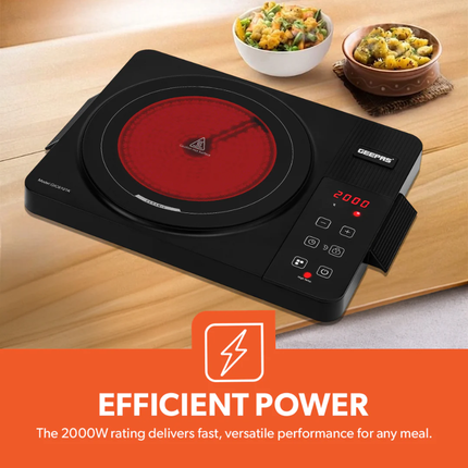 Geepas GIC6101 Digital Infrared Cooker - Touch Control, LED Display, and Smart Timer for All Cookware Types