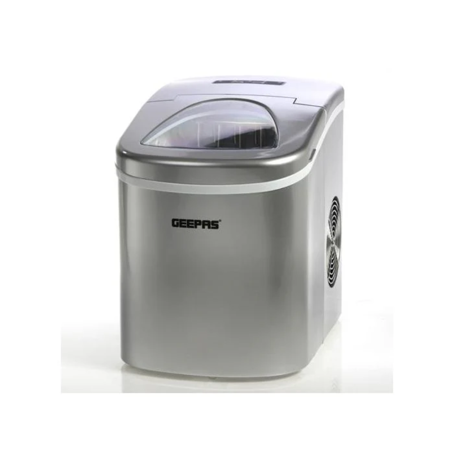 Geepas GIM63015UK Ice Cube Maker - 12kg Daily Production, 2.2L Water Tank, and Durable Stainless Steel Body
