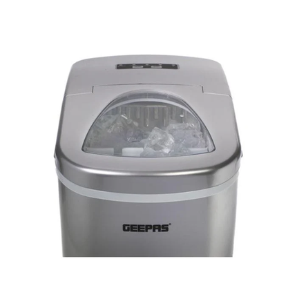 Geepas GIM63015UK Ice Cube Maker - 12kg Daily Production, 2.2L Water Tank, and Durable Stainless Steel Body