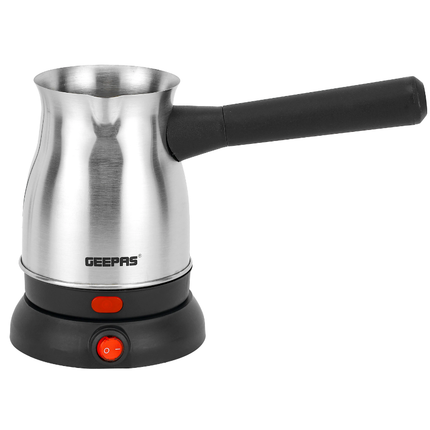 ماكنة تحضير القهوة التركية الكهربائية جيباس Geepas GK38050 سعة 0.8 لتر - قاعدة لاسلكية 360 درجة، وحماية من الغليان الجاف