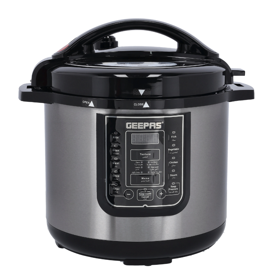 Geepas Digital Multicooker - 8L Capacity, 1200W Power with Multi-Function Control Panel