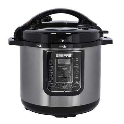 Geepas Digital Multicooker - 8L Capacity, 1200W Power with Multi-Function Control Panel