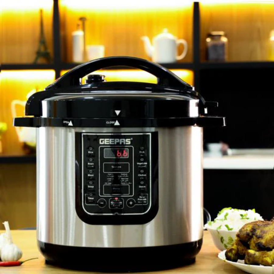 Geepas Digital Multicooker - 8L Capacity, 1200W Power with Multi-Function Control Panel Geepas Digital Multicooker - 8L Capacity, 1200W Power with Multi-Function Control Panel