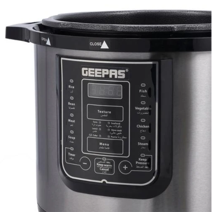 Geepas Digital Multicooker - 8L Capacity, 1200W Power with Multi-Function Control Panel