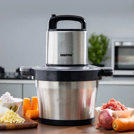 Geepas Commercial Multi-Chopper - 6L Capacity, 1000W Power with Stainless Steel Bowl & Sharp Blades