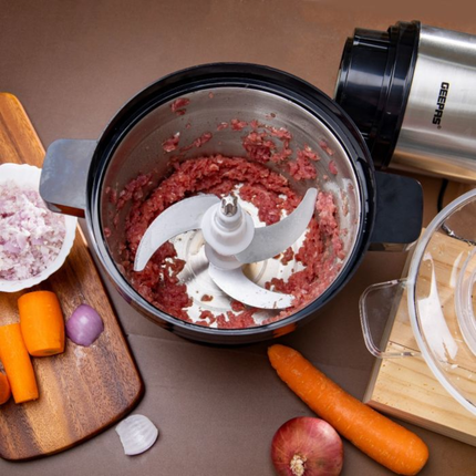 Geepas Commercial Multi-Chopper - 6L Capacity, 1000W Power with Stainless Steel Bowl & Sharp Blades