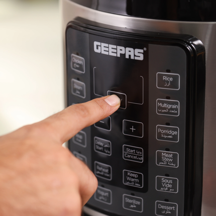 Geepas Digital Multicooker - 6L Capacity, 1000W Power with 8 Smart Cooking Programs