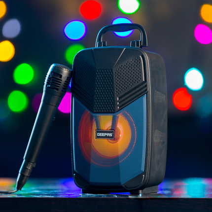 Geepas Portable Bluetooth Speaker - USB, TF, FM Radio & AUX Support with Clear Sound