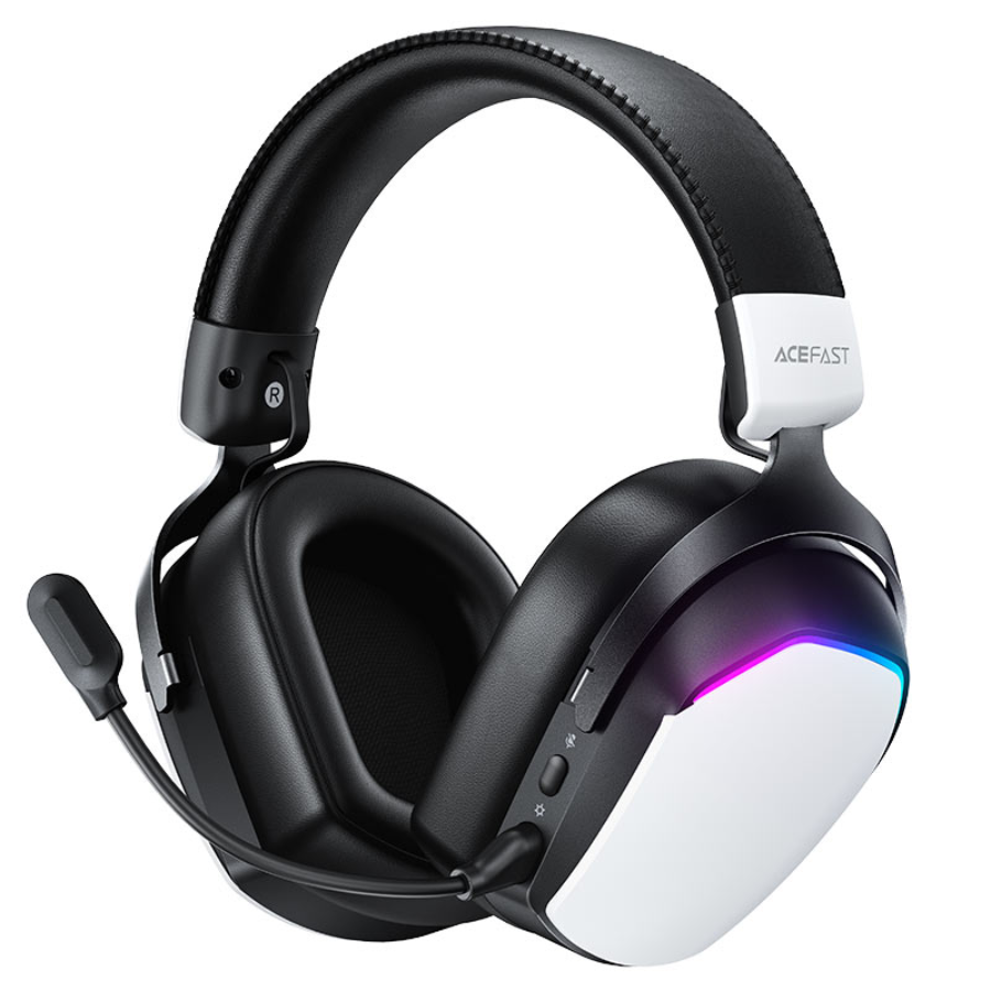 ACEFAST H11 Ultra Low Latency Wireless Gaming Headset - RGB Lights, Detachable Mic, 50mm Drivers (2.4G + Bluetooth)