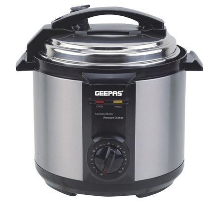Geepas Electric Pressure Cooker - 6L Capacity, 1000W Power with Multi-Cooking Functions & Non-Stick Pot