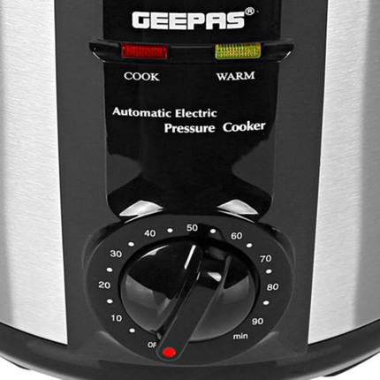 Geepas Electric Pressure Cooker - 6L Capacity, 1000W Power with Multi-Cooking Functions & Non-Stick Pot