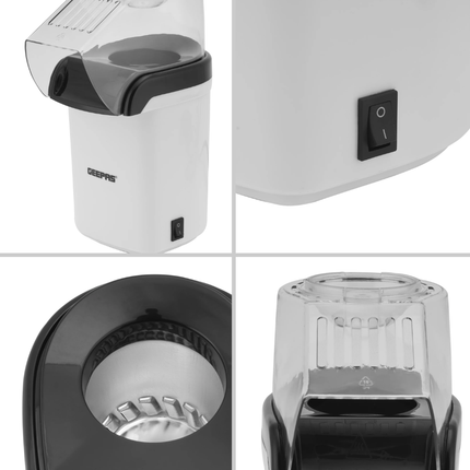 Geepas 1200W Hot Air Popcorn Maker - Oil-Free Healthy Preparation, Fast & Easy to Use