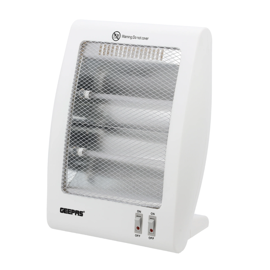 Geepas Quartz Heater - 2 Heat Settings, Tip-Over Safety Switch & Compact High-Efficiency Design