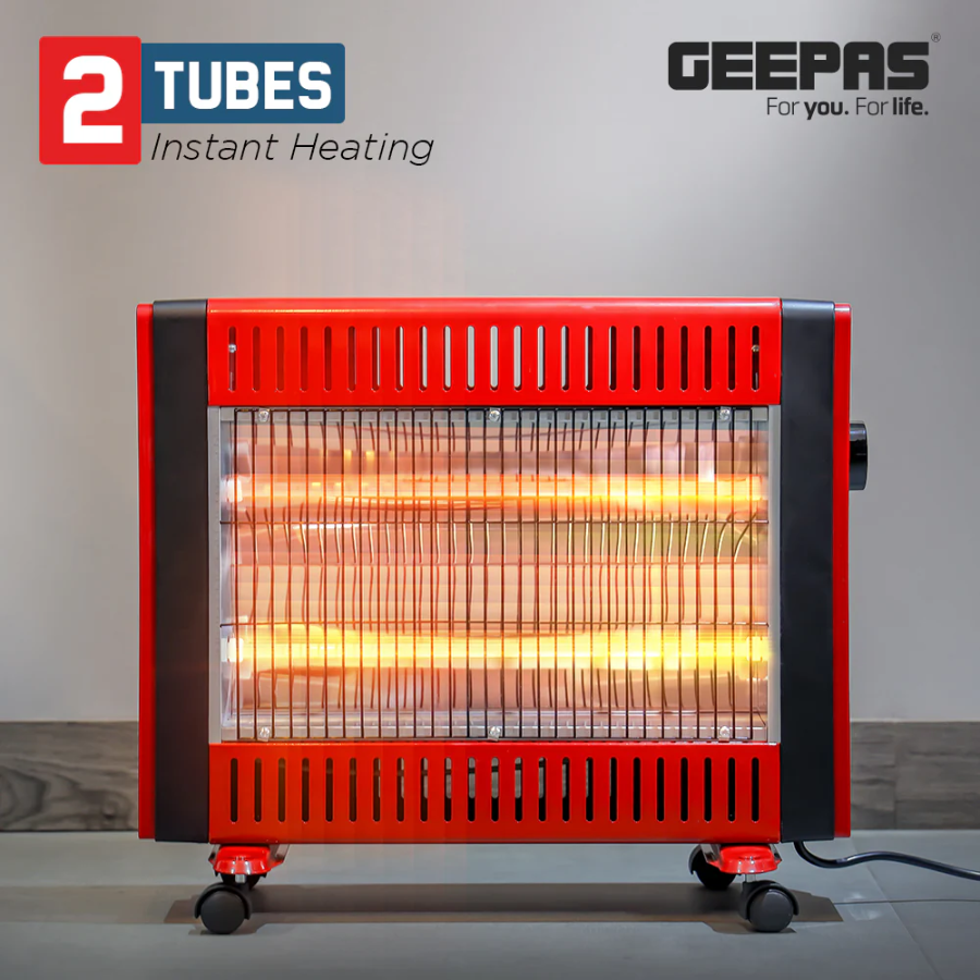 Geepas Vertical Quartz Heater - 2 Heat Settings, Space-Saving Design with Tip-Over Safety Switch Geepas Vertical Quartz Heater - 2 Heat Settings, Space-Saving Design with Tip-Over Safety Switch