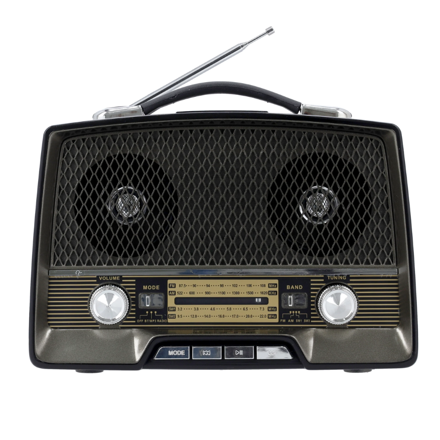 راديو جيباس كلاسيكي محمول قابل لإعادة الشحن - يدعم AM/FM/SW، تشغيل MP3 عبر USB/TF، وتقنية البلوتوث بتصميم ريترو أنيق راديو جيباس كلاسيكي محمول قابل لإعادة الشحن - يدعم AM/FM/SW، تشغيل MP3 عبر USB/TF، وتقنية البلوتوث بتصميم ريترو أنيق