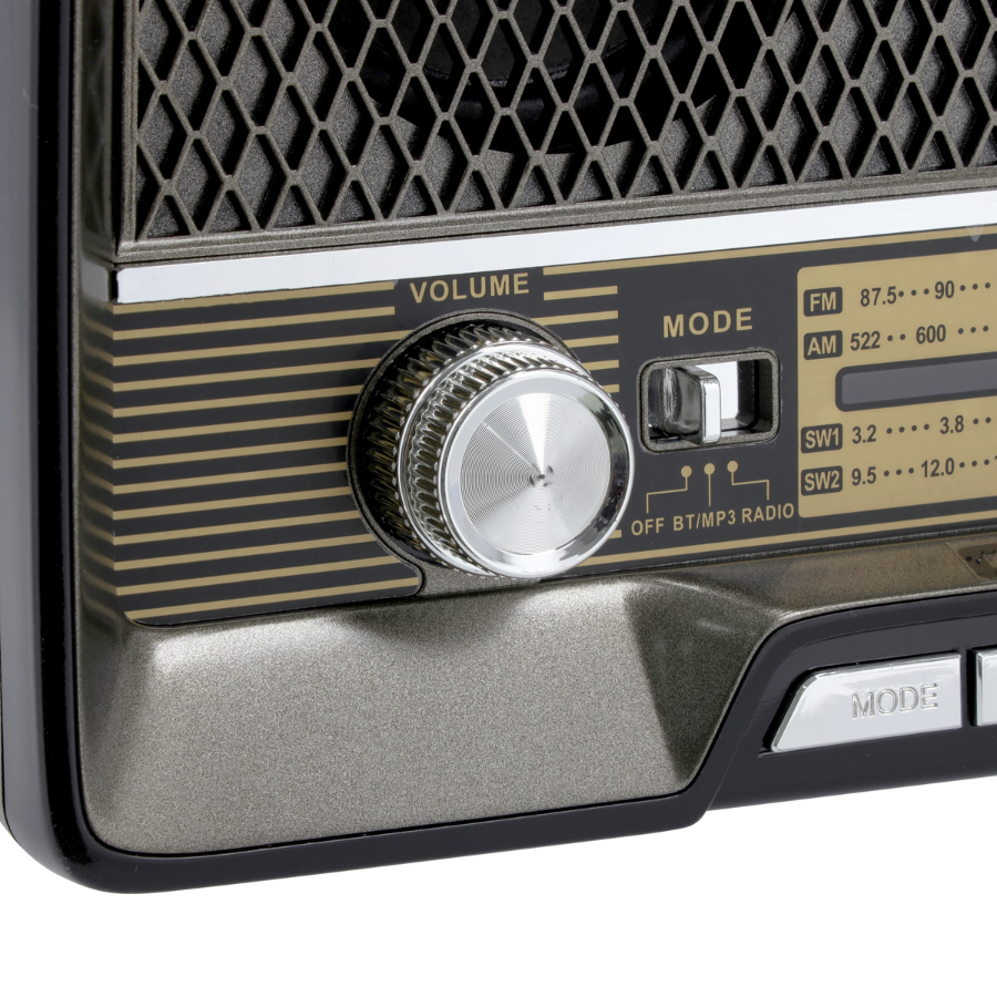 راديو جيباس كلاسيكي محمول قابل لإعادة الشحن - يدعم AM/FM/SW، تشغيل MP3 عبر USB/TF، وتقنية البلوتوث بتصميم ريترو أنيق راديو جيباس كلاسيكي محمول قابل لإعادة الشحن - يدعم AM/FM/SW، تشغيل MP3 عبر USB/TF، وتقنية البلوتوث بتصميم ريترو أنيق