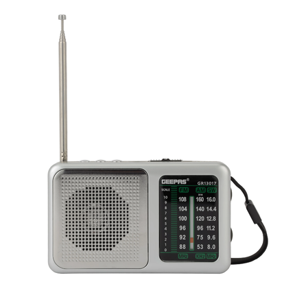 راديو جيباس كلاسيكي قابل لإعادة الشحن - 3 موجات AM/FM/SW، تقنية البلوتوث، تشغيل USB/TF وتصميم ريترو فاخر