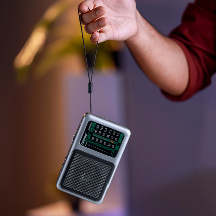 راديو جيباس كلاسيكي قابل لإعادة الشحن - 3 موجات AM/FM/SW، تقنية البلوتوث، تشغيل USB/TF وتصميم ريترو فاخر