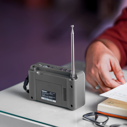 راديو جيباس كلاسيكي قابل لإعادة الشحن - 3 موجات AM/FM/SW، تقنية البلوتوث، تشغيل USB/TF وتصميم ريترو فاخر