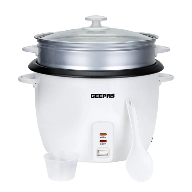Geepas Automatic Rice Cooker - 2.8L Capacity, 900W Power with Keep Warm Function & Non-Stick Inner Pot