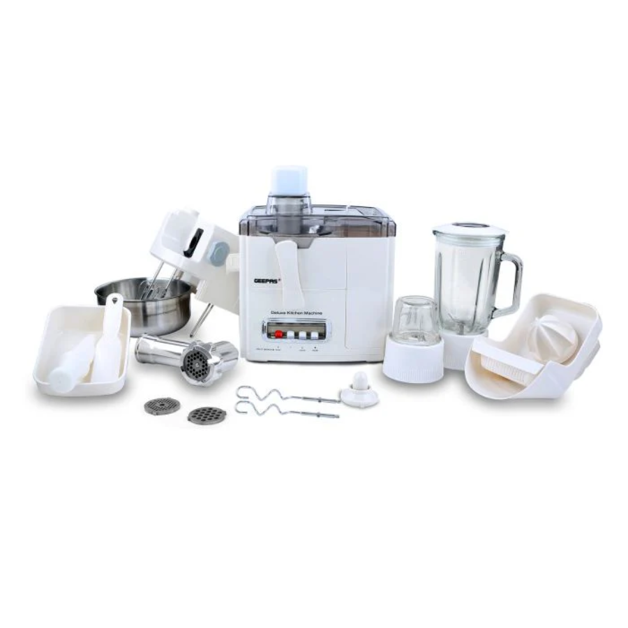Geepas 10-in-1 Food Processor & Juicer - 600W Power, Unbreakable Jars with Multi-Function Kitchen System