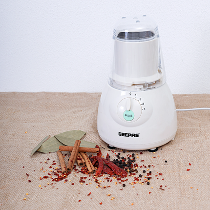 Geepas 2-in-1 Blender - 400W Motor, 1.5L Blender Jar with Additional Mill, Stainless Steel Blades & Overheat Protection