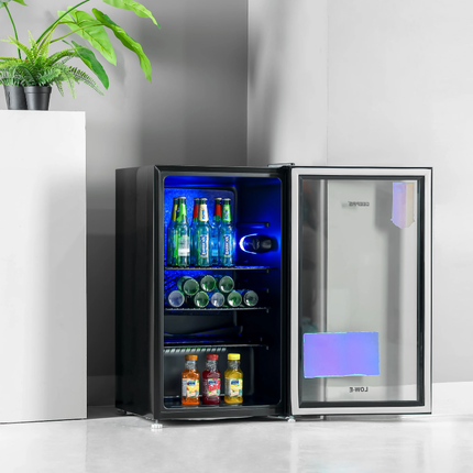 Geepas Single Door Showcase Chiller - Display Fridge with LED Lighting, Fast Cooling System & Adjustable Shelves