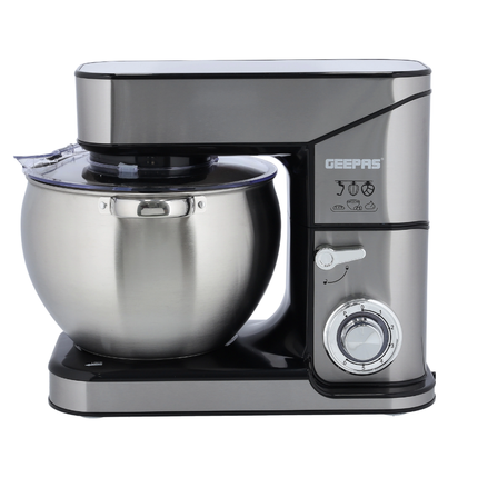 Geepas Giant Professional Kitchen Machine - 2000W Power, Massive 10L Stainless Steel Bowl, 6 Speeds with Full Metal Attachments