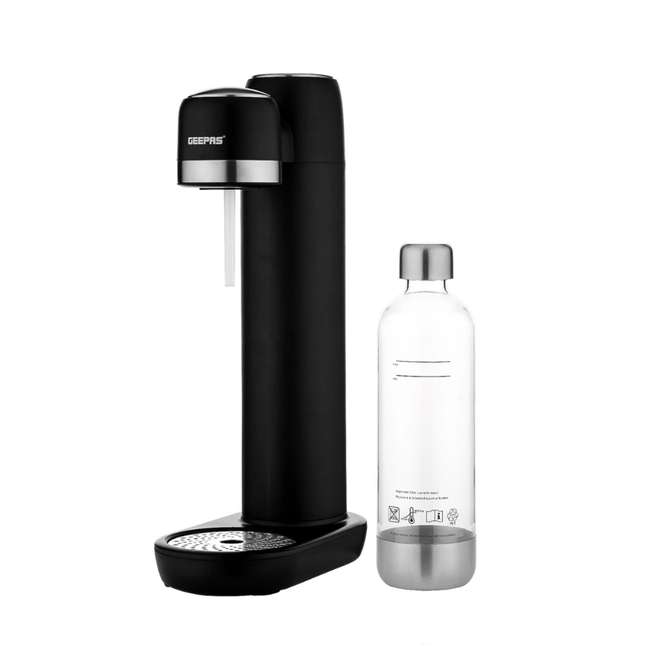 Geepas Soda Maker - Home Sparkling Water Maker, 1.0L Capacity, Sleek Design for Instant Carbonated Drinks without Electricity
