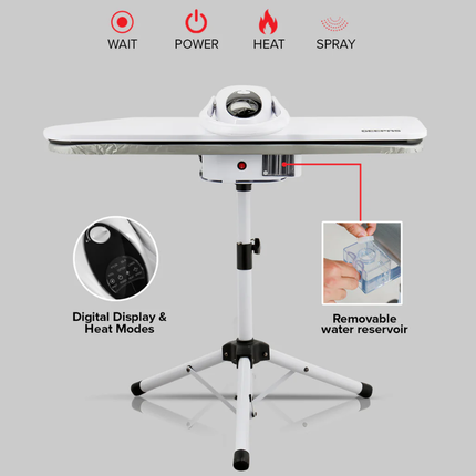 Geepas Digital Steam Iron - Ceramic Soleplate, Smart LCD Display Control, Powerful Burst of Steam & Self-Cleaning System