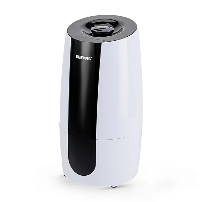Geepas Ultrasonic Humidifier - 2.6L Water Tank, Adjustable Mist Control, Ultra-Quiet Operation with Auto Shut-Off Safety Feature