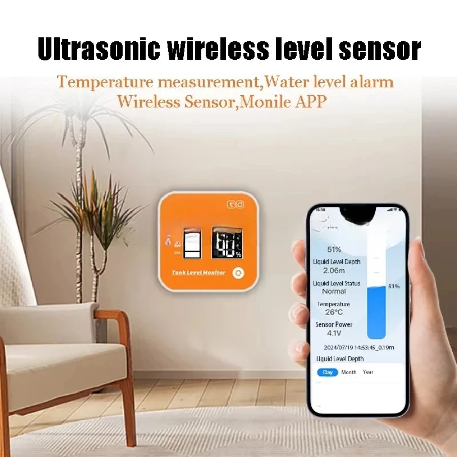 Smart Tank Water Level Meter (WiFi + RF) - Accurate App Monitoring, Low Level Alerts, Wireless Sensor & Easy Installation Smart Tank Water Level Meter (WiFi + RF) - Accurate App Monitoring, Low Level Alerts, Wireless Sensor & Easy Installation