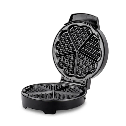 Geepas Heart-Shaped Waffle Maker - 1000W Power, Non-Stick Cooking Plates, Adjustable Temperature Control & Cool-Touch Exterior