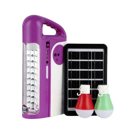 Geepas Rechargeable LED Lantern with Solar Panel - 30 SMD LEDs, High Brightness, Dual Charging Options for Emergencies & Camping