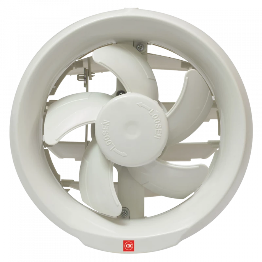 KDK Window Mount Exhaust Fan 6-Inch (15cm) with Automatic Shutter - Reliable Japanese Motor, Silent Performance & Durable Design for Kitchens & Bathrooms